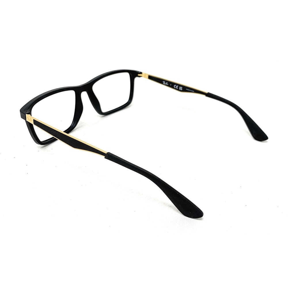 RAY-BAN RB 7056 5644 55-17-145 Matte Black Square Rx Eyeglass Frames - Picture 5 of 6